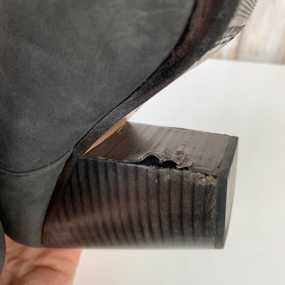 Rag & Bone Newbury Grey Suede Nubuck Ankle Zipper Boots Shoes 39 FLAW USED - Picture 8 of 11